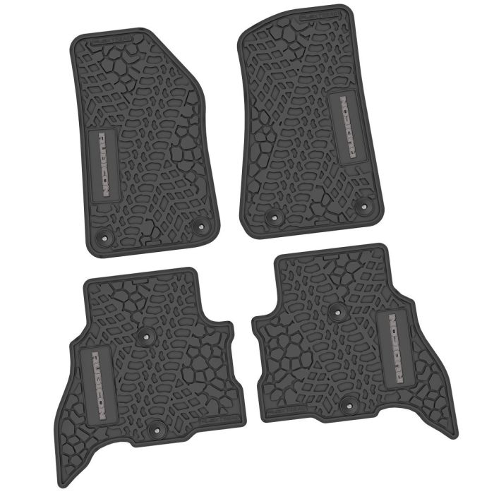 21-24 Jeep 4xe Front and RearTire Tread/Scorched Earth Scene w/ Rubicon Insert - Black w/ Silver Insert