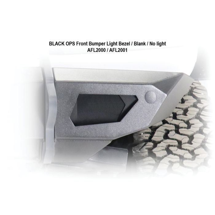 2021+ Bronco Black Ops Blank Front Light Bezel (pair) (Black Powder Coated)
