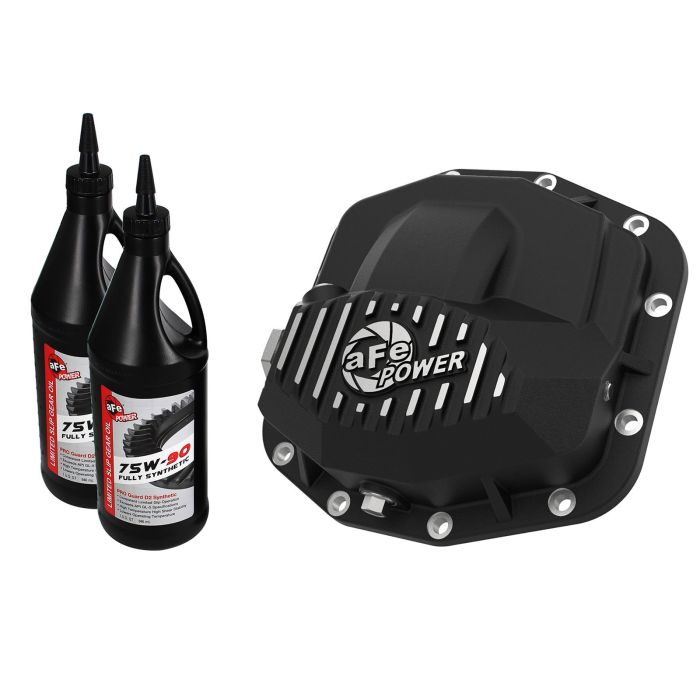 aFe Power 46-71031B Front Differential Cover in Black Finish w/ Gear Oil for 18-19 Jeep Wrangler JL & 2020 Gladiator JT with Dana 44 Rubicon Front Axle
