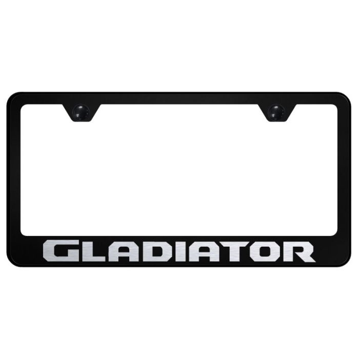 Automotive Gold  Laser Etched Stainless Gladiator License Plate Frame 