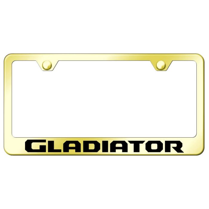 Automotive Gold  Laser Etched Stainless Gladiator License Plate Frame 