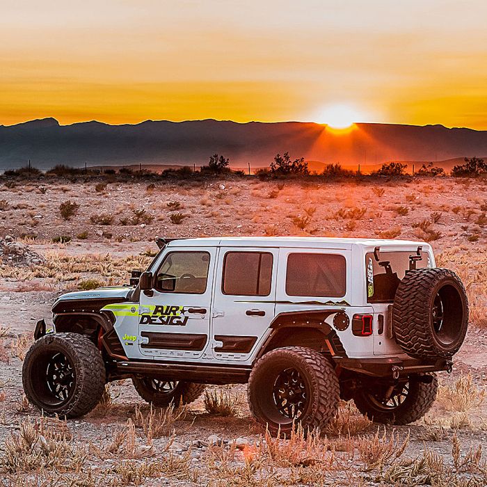Air Design JE05A15 High Top Fender Flare Set in Satin Black for 18-22 Jeep Wrangler JL