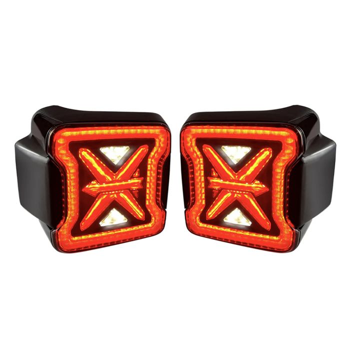 American Modified  Arrow LED Tail Lights with Smoked Black Lens for 07-26 Jeep Wrangler JK & JL
