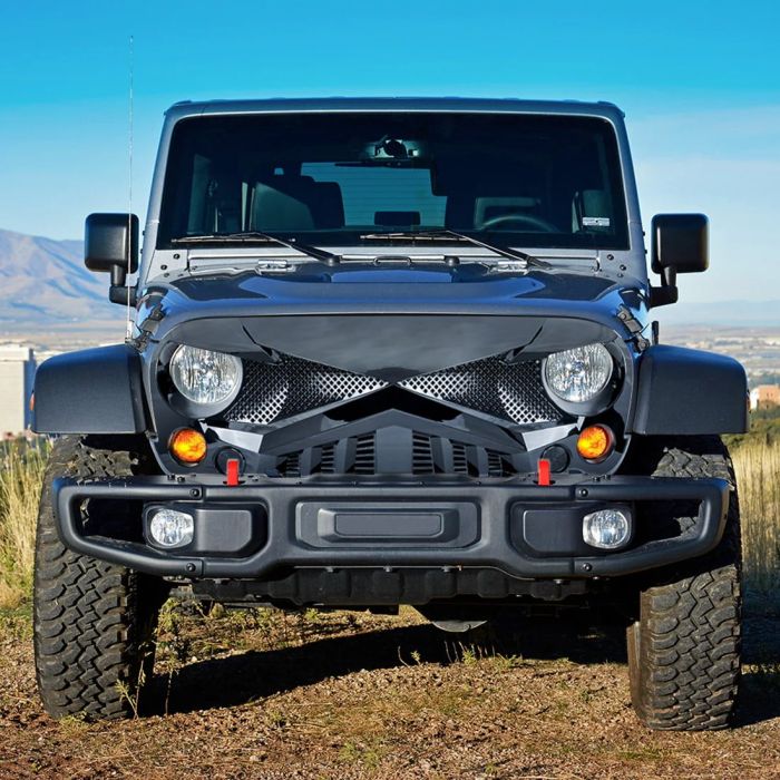 American Modified  Hawke Grille for 07-26 Jeep Wrangler JK, JL, & Gladiator JT W/O TrailCam
