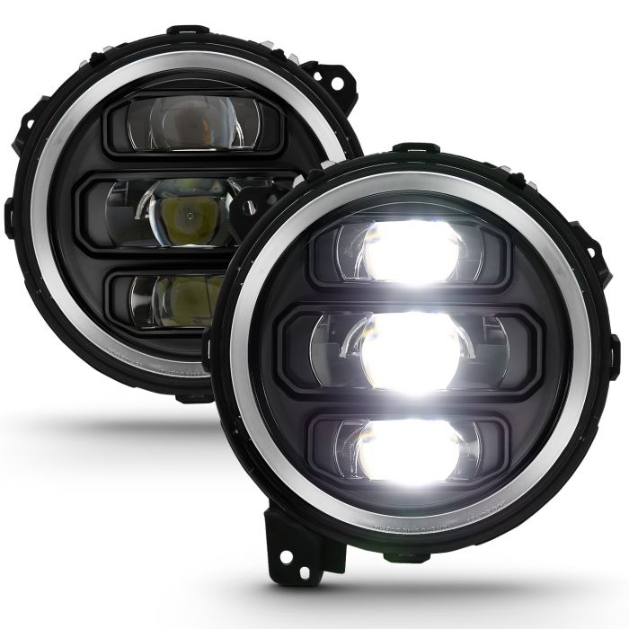 Anzo USA 111466 Full LED Projector Headlights in Black for 18-22 Jeep Wrangler JL & Gladiator JT