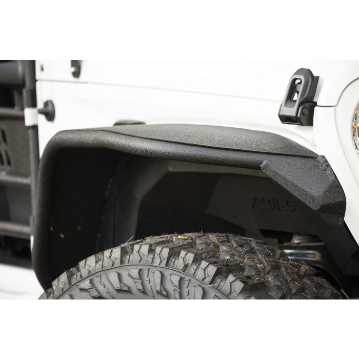 Aries  TrailChaser Front Bumper with Turn Signal Corner End Caps & Front Fender Flares for 18-22 Jeep Wrangler JL Unlimited & Gladiator JT
