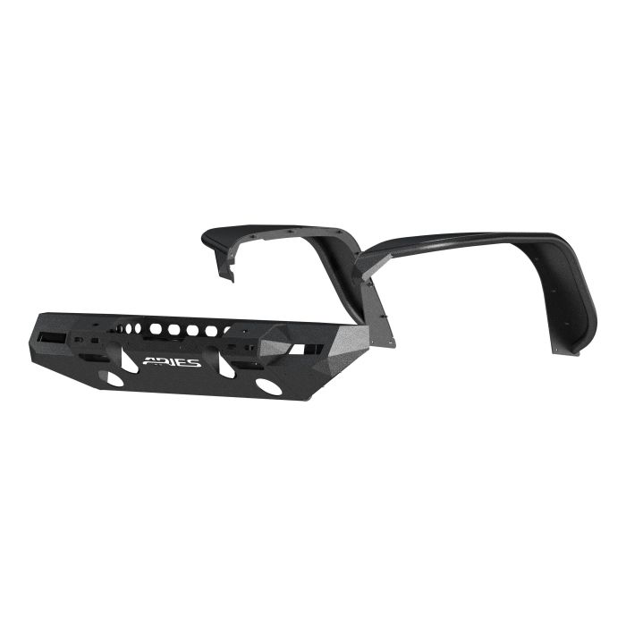 Aries  TrailChaser Front Bumper with Turn Signal Corner End Caps & Front Fender Flares for 18-22 Jeep Wrangler JL Unlimited & Gladiator JT