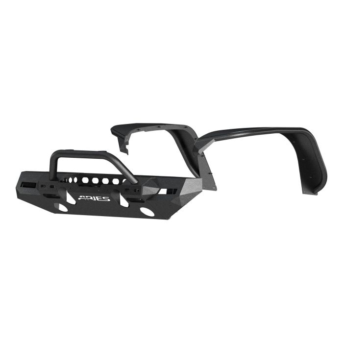 Aries  TrailChaser Front Bumper with Front Fender Flares & Brush Guard for 18-22 Jeep Wrangler JL Unlimited & Gladiator JT