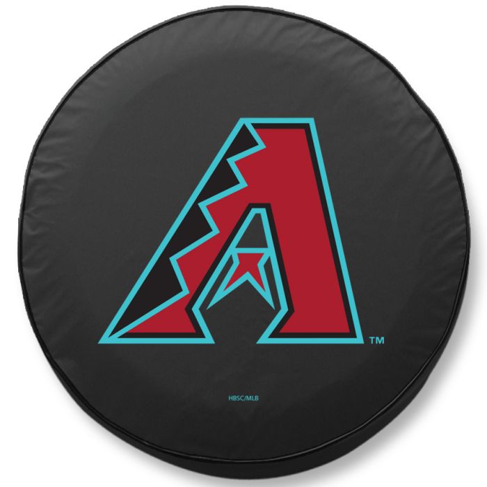 Arizona Diamondbacks Tire Cover - Size E10 - (30"x10") on Black Vinyl