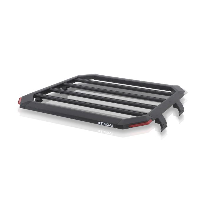 ATTJL02F102-BX Attica 4x4 Roof Rack 54"x 54" with 4 Lights - Black - Powder Coated - Aluminum   - JLU/JT