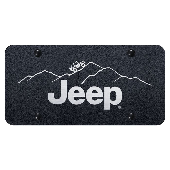 Automotive Gold  Laser Etched Jeep Mountain License Plate 