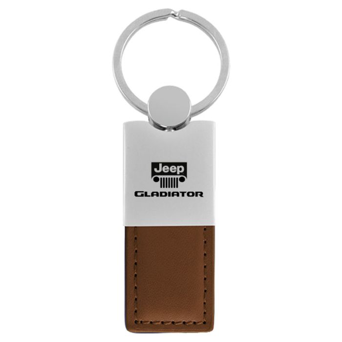 AUG GLADIATOR LEATH CHROME KEY FOB  BRN