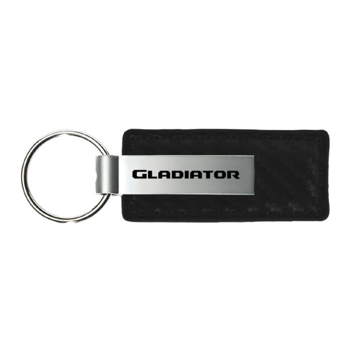 Automotive Gold  Carbon Fiber Leather Gladiator Keychain 