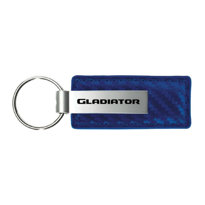 Automotive Gold  Carbon Fiber Leather Gladiator Keychain 