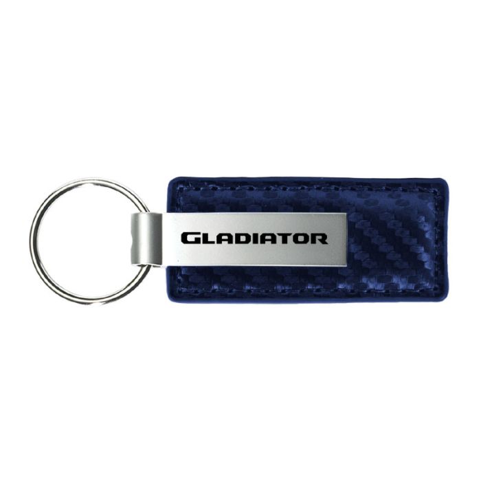 AUG GLADIATOR CRB FIB LTHR KEY FOB  NVY