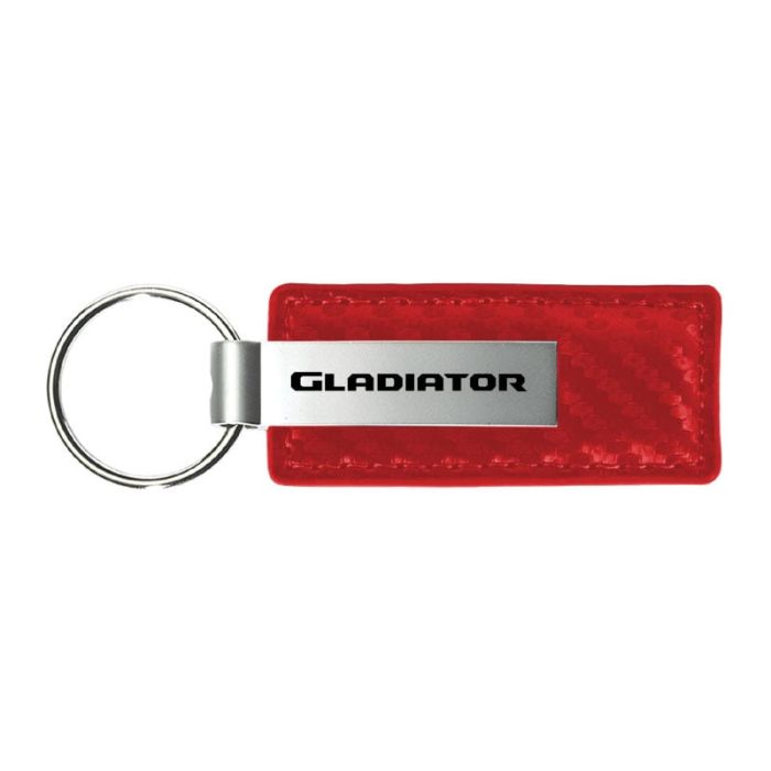 AUG GLADIATOR CRB FIB LTHR KEY FOB  RED
