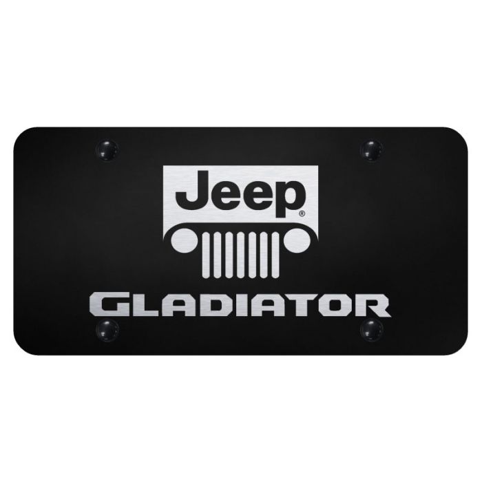Automotive Gold  Laser Etched Stainless Gladiator License Plate  