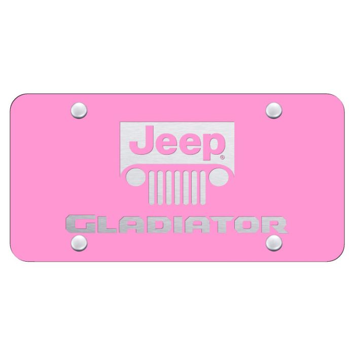 Automotive Gold  Laser Etched Stainless Gladiator License Plate  
