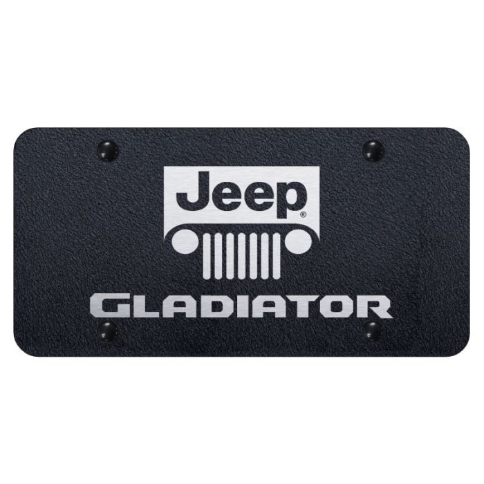 AUG GLADIATOR LIC PLATE ETCHED RUG BLK