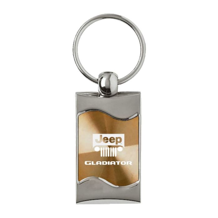 AUG GLADIATOR RECT WAVE KEY FOB  GOLD