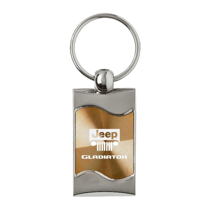 AUG GLADIATOR RECT WAVE KEY FOB  GOLD