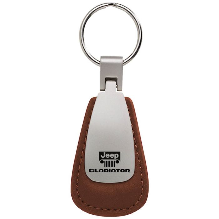 AUG GLADIATOR LEATH TRDROP KEY FOB BRN