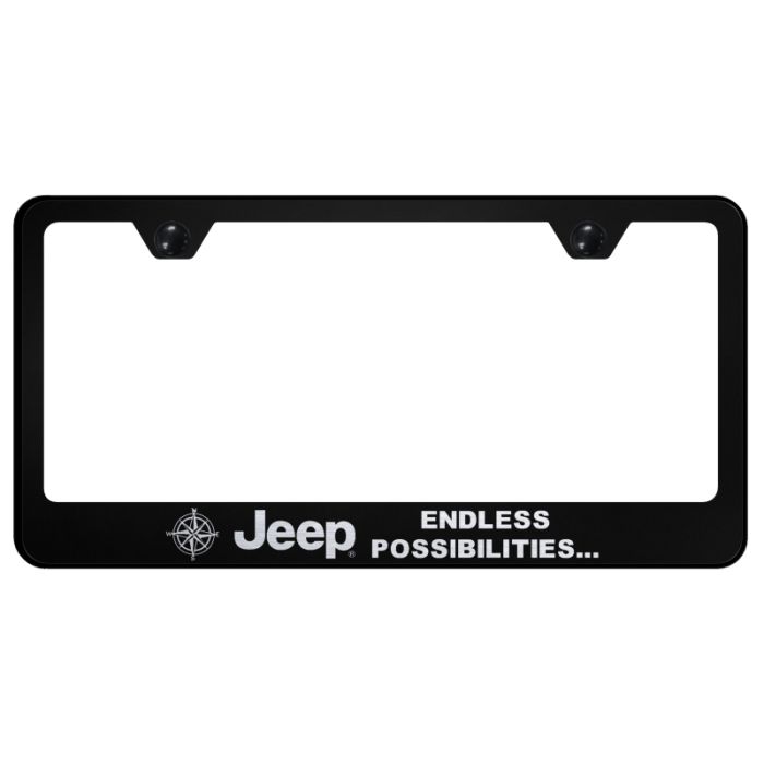 Automotive Gold  Laser Etched Stainless Jeep Endless Possibilities License Plate Frame 