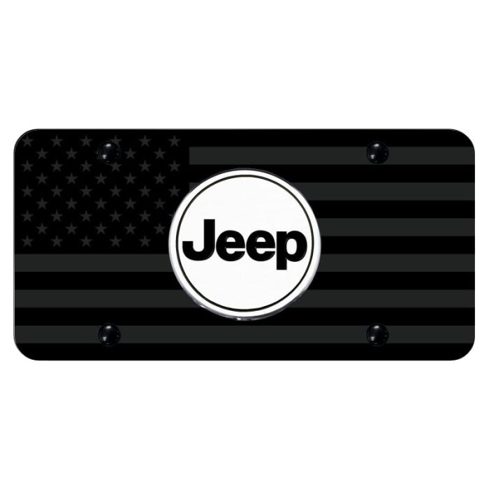 Automotive Gold  Laser Etched Jeep Word License Plate 