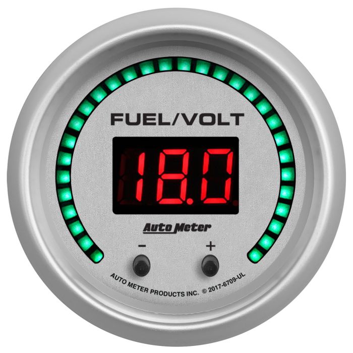 Auto Meter  Elite Digital Series Fuel/Volt Gauge 