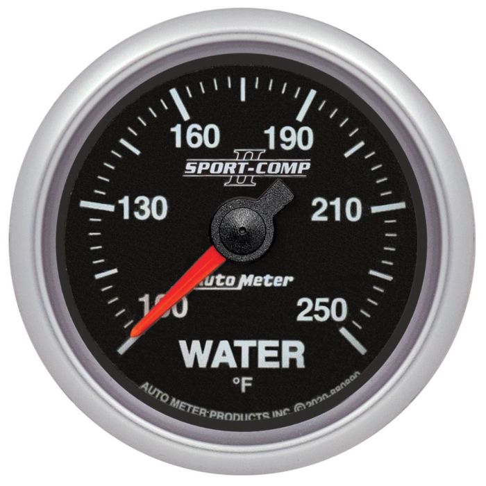 Auto Meter 880890 2 1/16" Sport Comp II Water Temperature Gauge (100F-250F) 