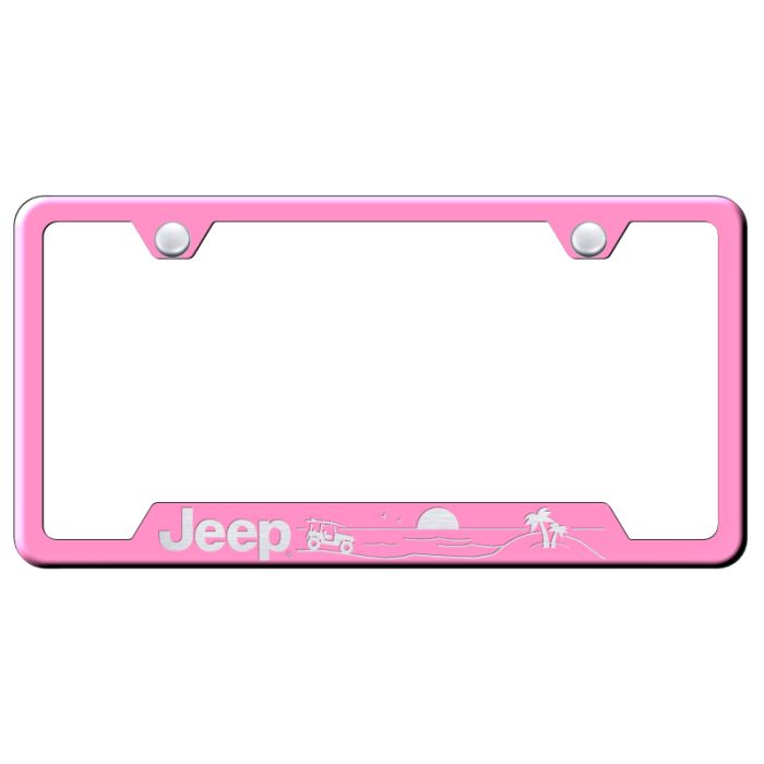 JEEP BEACH LSR ETCHED CUTOUT FRAME PNK