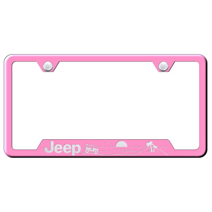JEEP BEACH LSR ETCHED CUTOUT FRAME PNK