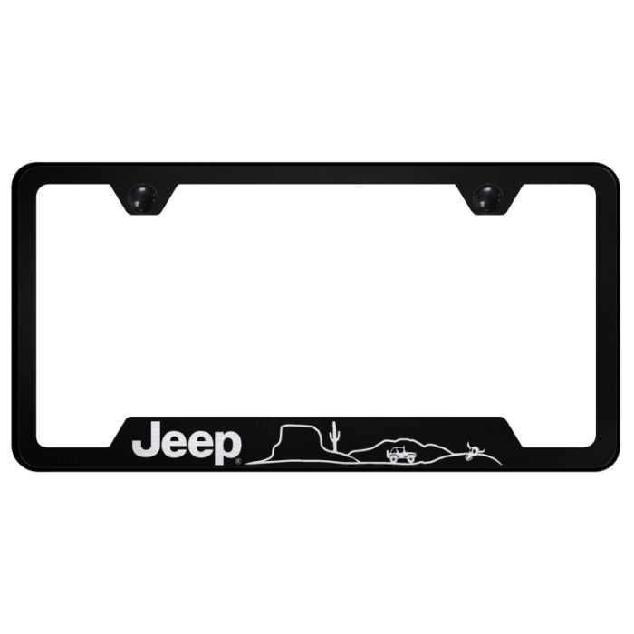 Automotive Gold  Laser Etched Stainless Jeep Desert License Plate Frame 