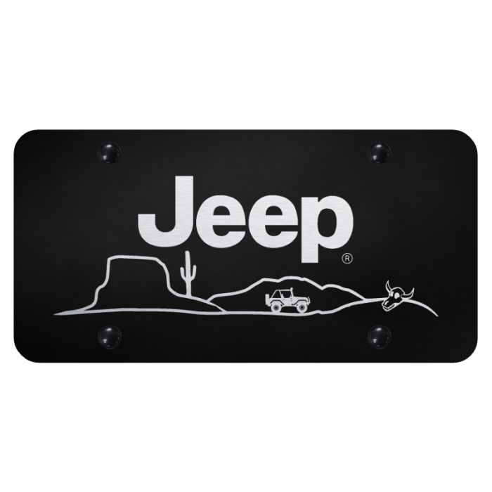 Automotive Gold  Laser Etched Jeep Desert License Plate 