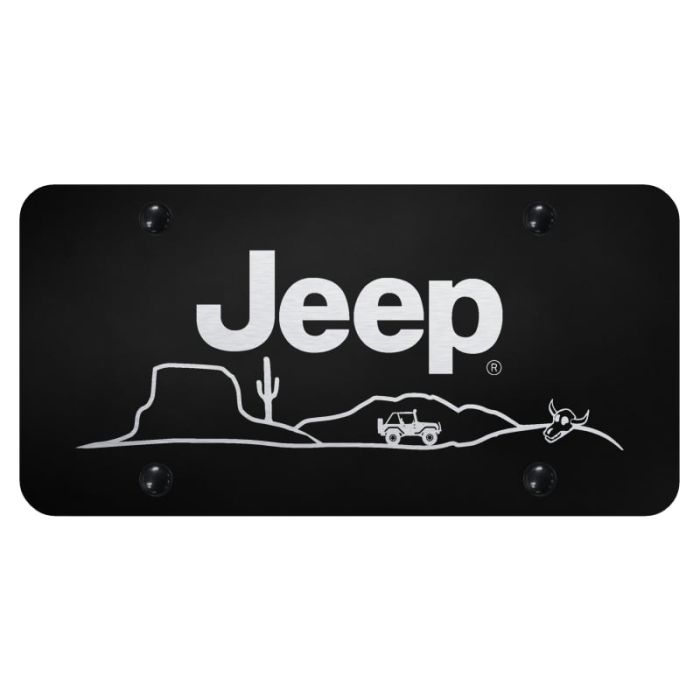 Automotive Gold  Laser Etched Jeep Desert License Plate 
