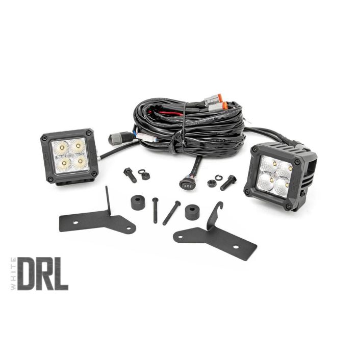 RC 2IN LED CHR WHT DRL W/ COWL MOUNT JL