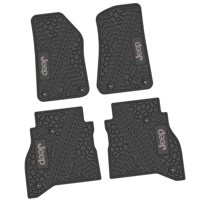 20-24 Jeep Gladiator Front and RearTire Tread/Scorched Earth Scene w/ JEEP Insert - Black w/ Silver Insert