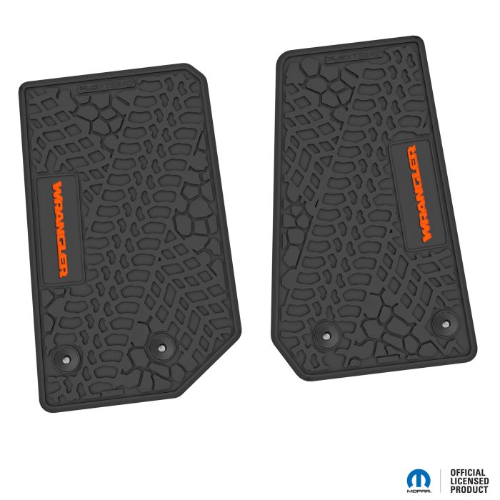 14-18 Jeep JK 2 Dr Front -Tire Tread/Scorched Earth Scene w/ Wrangler Insert - Black w/ Orange Insert