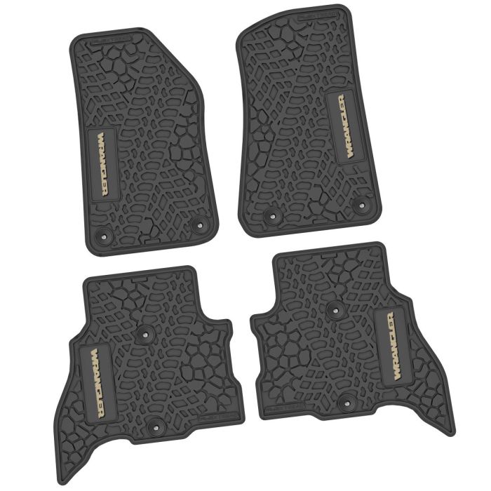 21-24 Jeep 4xe Front and RearTire Tread/Scorched Earth Scene w/ Wrangler Insert - Black w/ Tan Insert