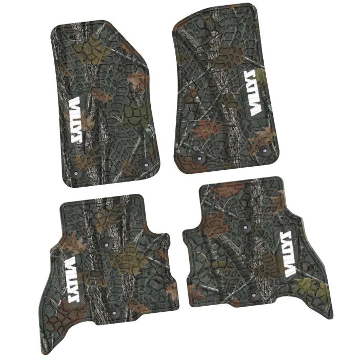 21-24 Jeep 4xe Front and RearTire Tread/Scorched Earth Scene w/ Willys Insert - Rugged Woods w/ White insert