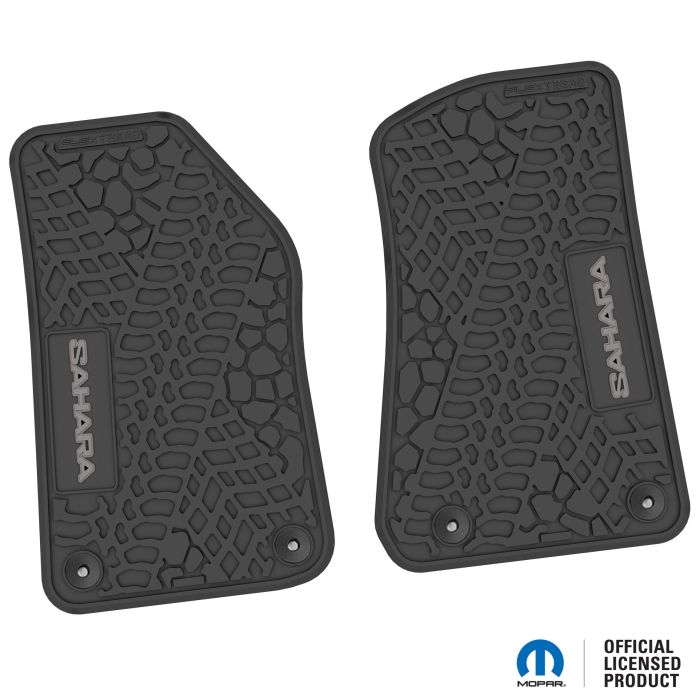 18-24 Jeep JL 2 Dr Front -Tire Tread/Scorched Earth Scene w/ Sahara Insert - Black w/ Silver Insert