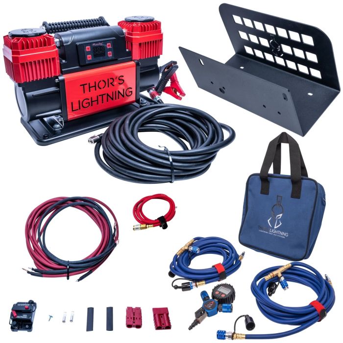12V True Dual TotalControl Air Compressor Ultimate Bundle Jeep CJ-YJ-TJ - Blue - ULT007BDTCK