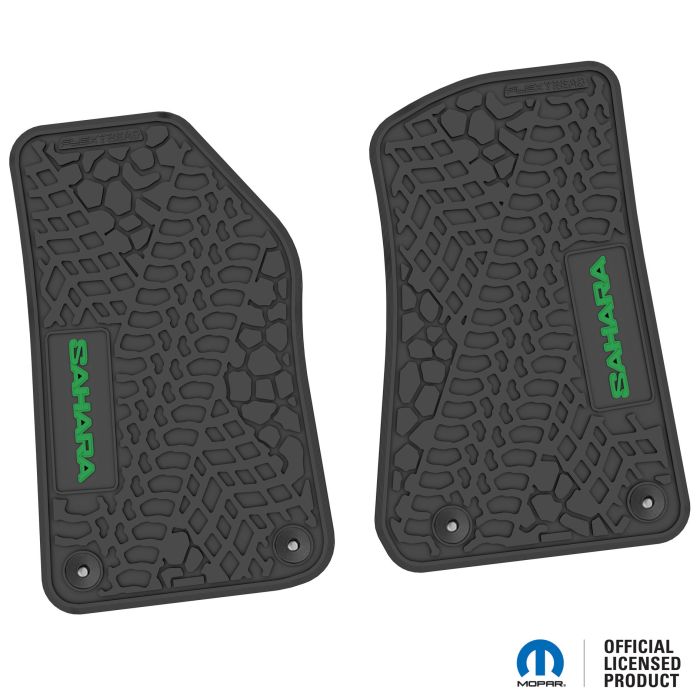 18-24 Jeep JL 2 Dr Front -Tire Tread/Scorched Earth Scene w/ Sahara Insert - Black w/ Green Insert