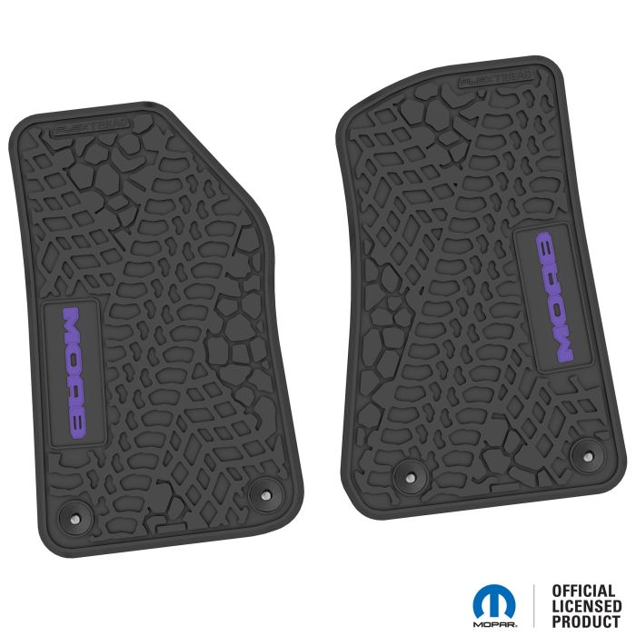 18-24 Jeep JL 2 Dr Front -Tire Tread/Scorched Earth Scene w/ MOAB Insert - Black w/ Purple Insert