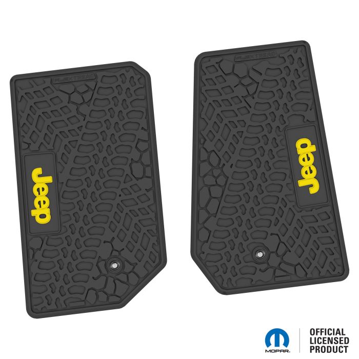 07-13 Jeep JK 2 Dr Front -Tire Tread/Scorched Earth Scene w/ JEEP Insert - Black w/ Yellow Insert