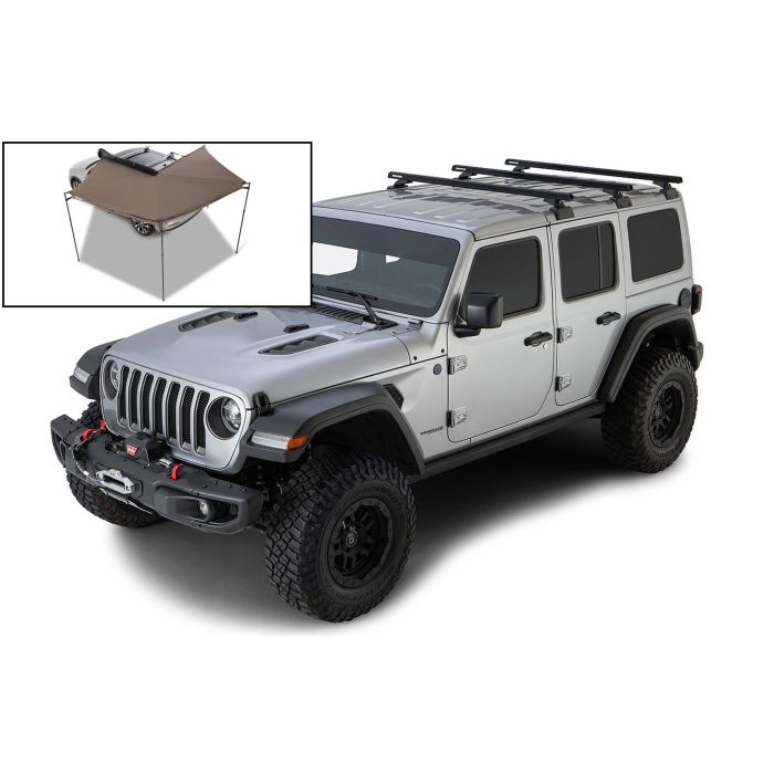 Rhino-Rack  HD 59" 3-Bar Backbone Roof Rack for 18-20 Jeep Wrangler JL Unlimited with Hardtop