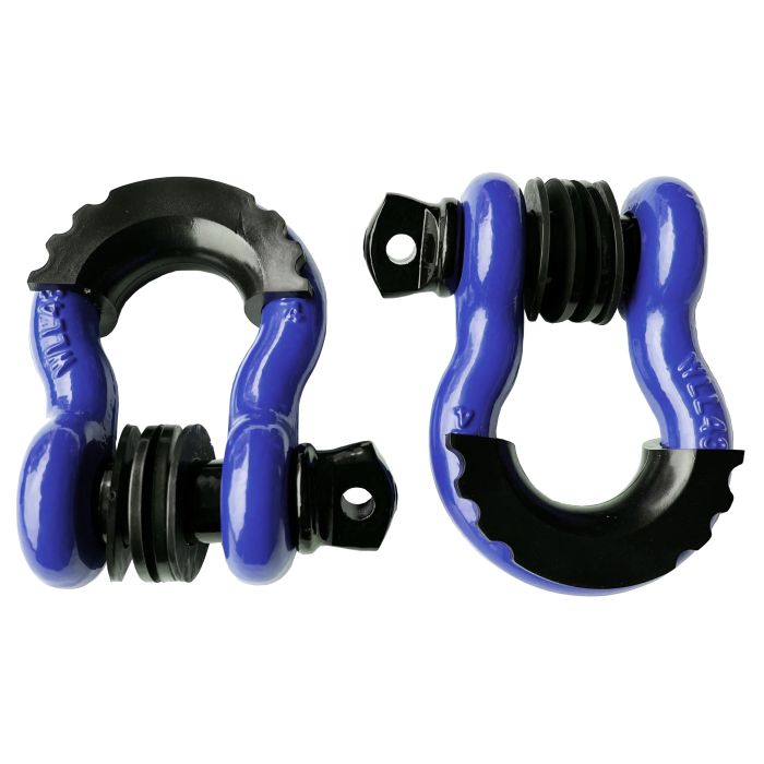 3/4" 5T D-Ring Shackle Kit w/ Isolators & Washers - qty 2 - NAVY BLUE
