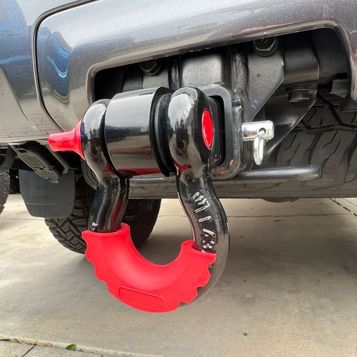 Bartact BTHR2IN5TB Bull Strap 2" Hitch Receiver with 3/4" 5T D-Ring Shackle 