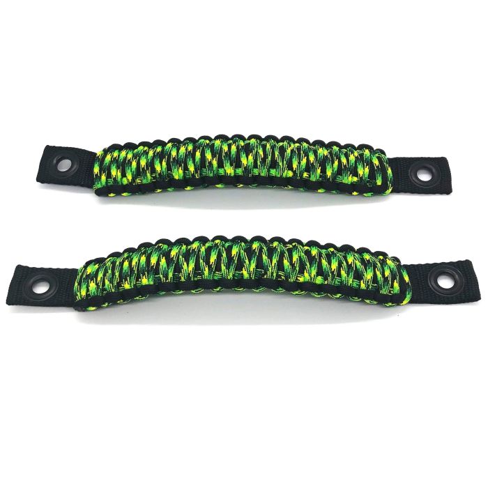 Paracord Grab Handles REAR PAIR Bolt-On for Jeep Wrangler JL, JLU 2018-2025 - 550 Paracord | Bartact | BLACK / CHAMELEON