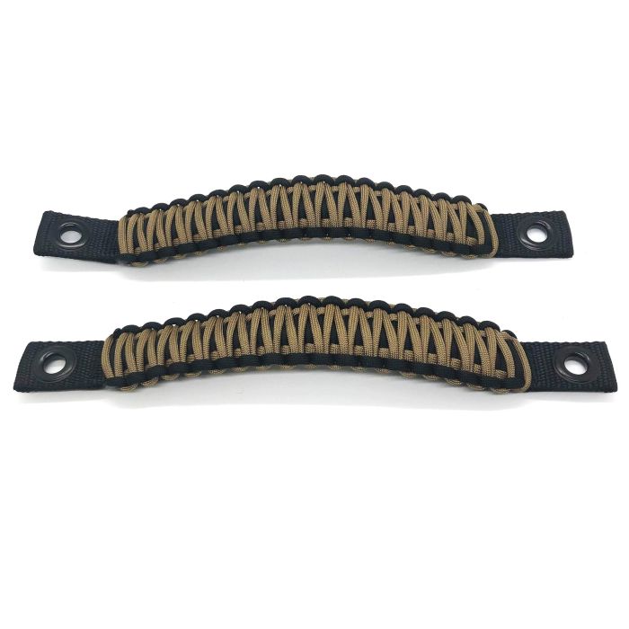 Paracord Grab Handles REAR PAIR Bolt-On for Jeep Wrangler JL, JLU 2018-2025 - 550 Paracord | Bartact | BLACK / COYOTE